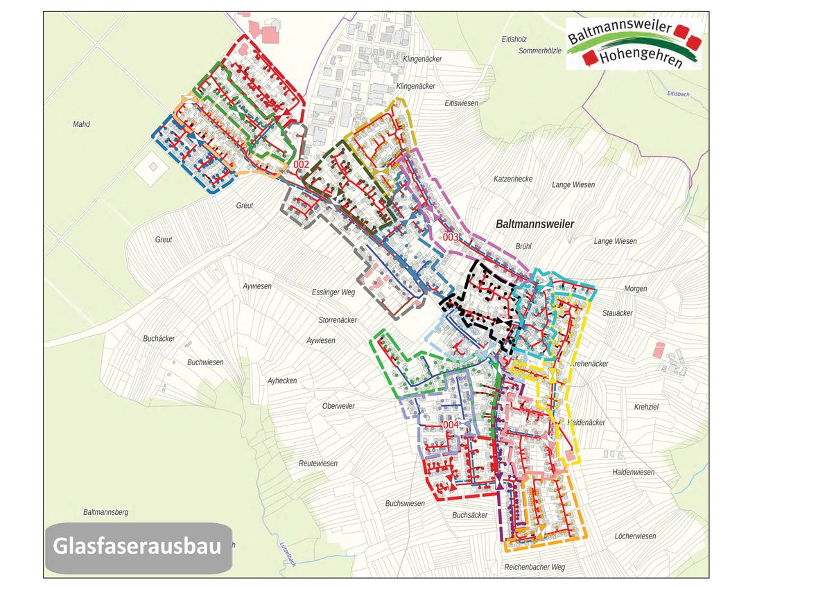 Plan für den Glasfaserausbau 2023 in Baltmannsweiler
