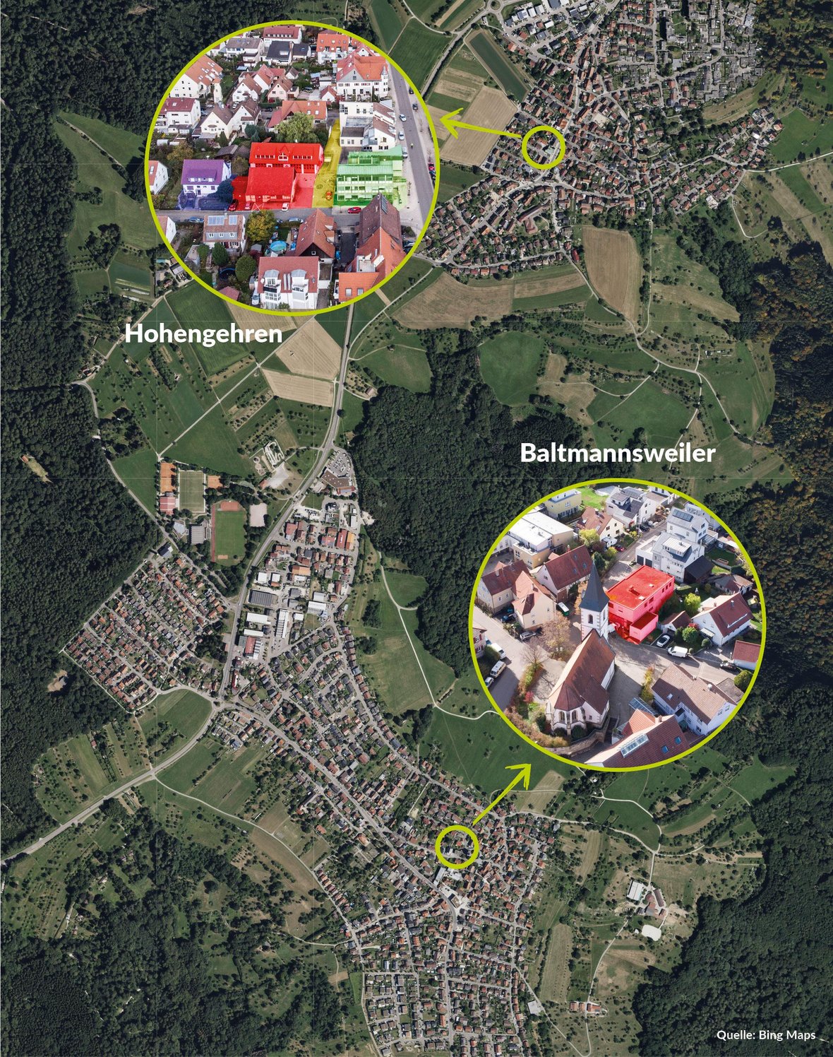 Kennzeichnung der alten Feuerwehrstandorte in Baltmannsweiler und Hohengehren