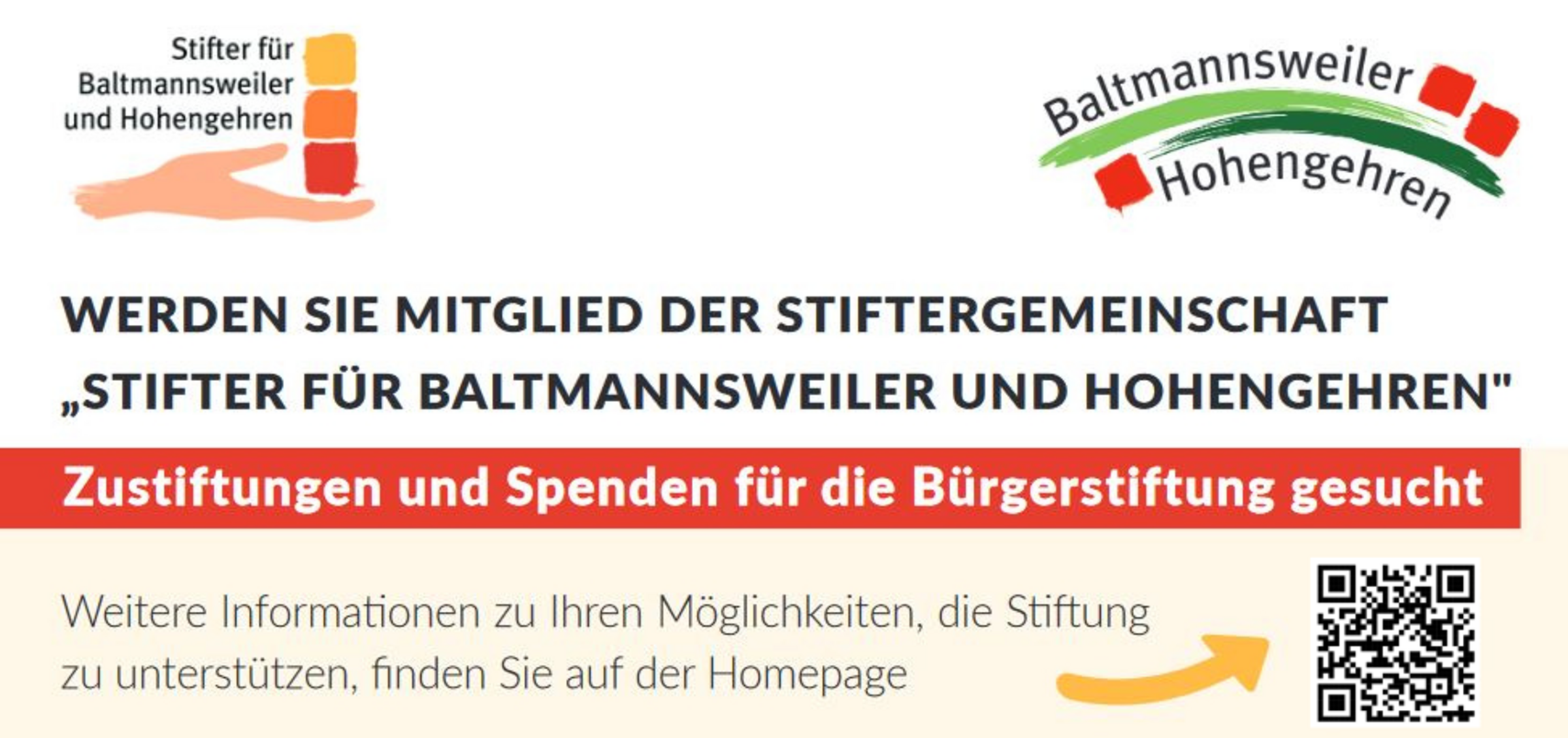 Anzeige Spenden für Bürgerstiftung
