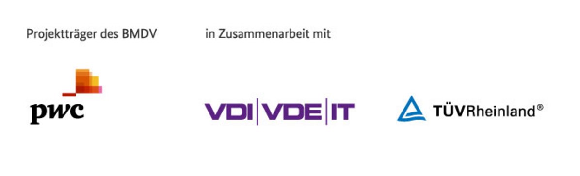 Projektträger des BMDV sind pwc, VDI/VDE-IT und TÜV Rheinland