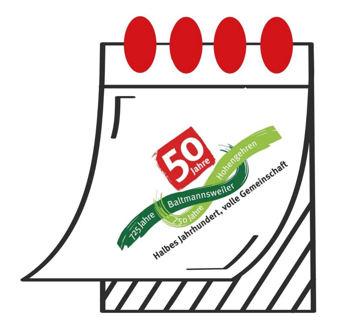 Kalendergrafik mit 50 Jahre Baltmannsweiler und Hohengehren Logo drauf