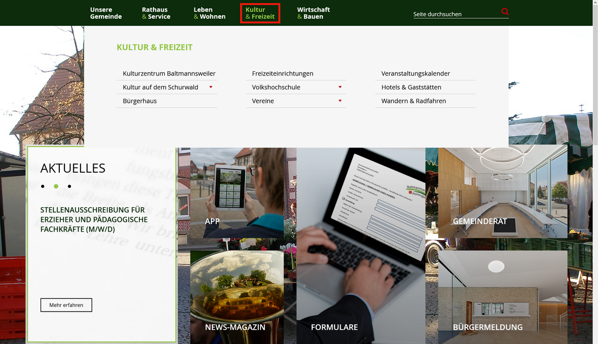Ausklappmenü Kultur